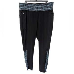 Livi Active Black and Blue Workout Athletic Leggings Women's Size 18/20